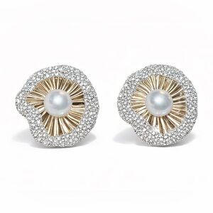 Gold and Silver Pearl Earrings